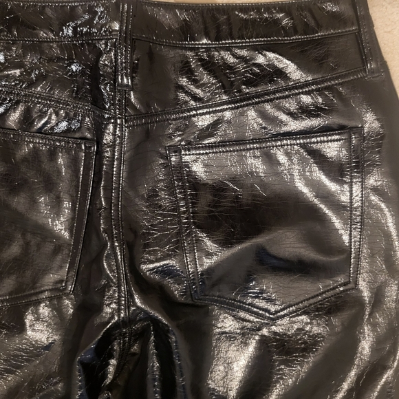 J Crew Black Classic Straight Faux Leather Pants Size 30 New!! - Picture 4 of 13